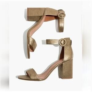 Madewell The Regina Sandal Pumps Gold Glitter 9.5